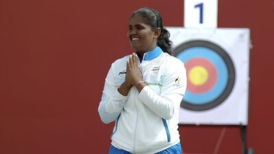 Kumkum Mohod produced one of the finest performances by an Indian archer on the continental stage, capturing the women's individual recurve gold medal at the 2026 Asian Games. Image: Screengrab/SonyLIV