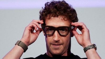 Meta CEO Mark Zuckerberg wears the Meta Ray-Ban Display glasses, as he delivers a speech presenting the new line of smart glasses, during the Meta Connect event. File image/Reuters