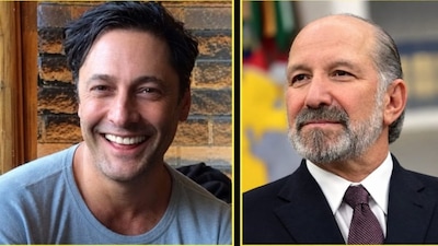 Simon Andriesz (left), the British banker and whistleblower who raised concerns over alleged links between US Commerce Secretary Howard Lutnick (right) and Jeffrey Epstein, died by suicide in Thailand on September 23. Photo courtesy: @LucaCico80/X