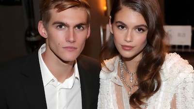 Kaia and Presley Gerber in 2017. File photo: AFP