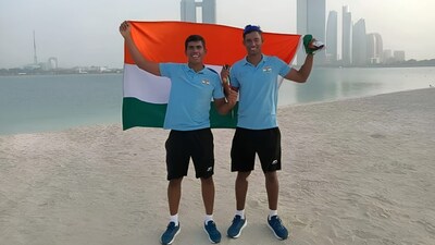 Indian sailors Manu Francis and Kurisinkal Noble scripted a memorable chapter in the country's sailing history by clinching the silver medal in the men's skiff (49er) event at the 2026 Asian Games. Image: X/@airnewsalerts