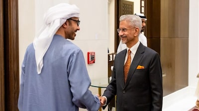 External Affairs Minister S Jaishankar with UAE Deputy Prime Minister and Foreign Minister Abdullah Bin Zayed Al-Nahyan (Photo: X/@DrSJaishankar)
