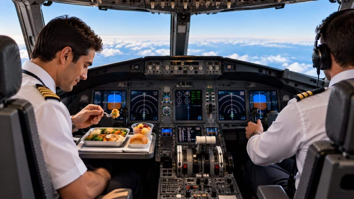 Why two pilots on a flight never eat the same meal and at the same time