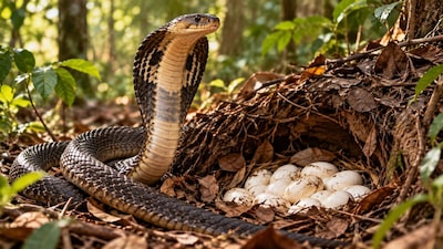 Did you know there is a snake that builds its own nest like a bird and guards its eggs until they hatch? The King Cobra is full of surprises. Photo: Pixabay