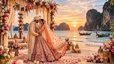 Indian couples are embracing pose-cations in Thailand, combining holidays with professional photoshoots. Photo: AI-generated