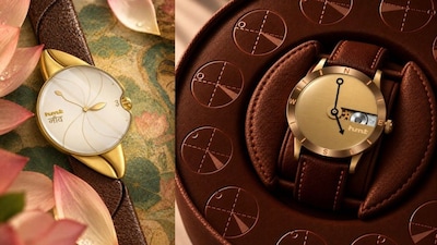 Neev, the winning entry by Rachana Sansad (left) and the team from Sophia Shree BK Somani Polytechnic used ancient sun dials as a reference to create a tribute watch (right).