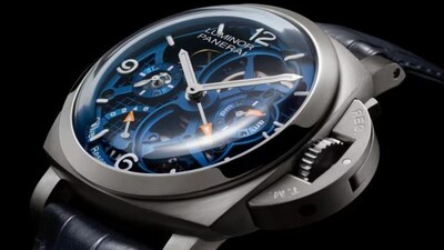 The case of the Luminor Tourbillon is made from Grade 5 titanium and the complete watch weighs approximately 105 g. Images courtesy: Panerai