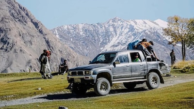 A car passing through the Wakhan Corridor. Afghanistan has opened a road link to  China through the Wakhan Corridor in northeastern Badakhshan province. Image Courtesy: @FitratHamd/X