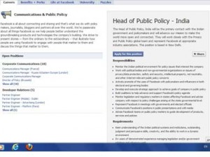 Facebook on the hunt for Indian policy wonks Facebook on the hunt for Indian policy wonks