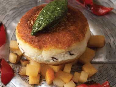 Yoghurt kabab with fruit chaat Yoghurt kabab with fruit chaat