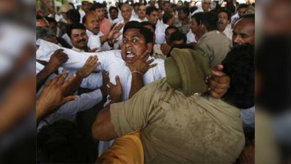 Police struggle to control farmer protests; Rajnath Singh arrested
