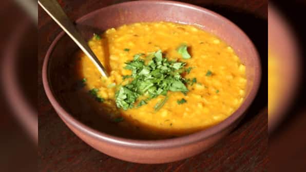 Dinner plans: Dal tadka with Shan masala and dill