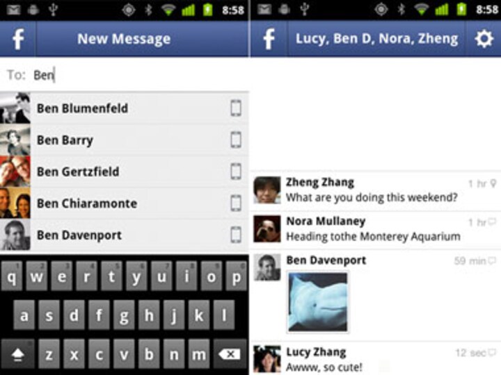 Facebook's new mobile messenger takes on RIM's BBM