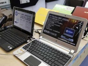 Laptops in a shop in Taipei Taiwan