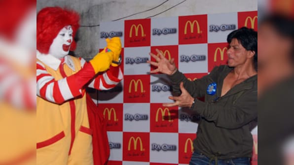 SRK clowns around with Ronald McDonald for Ra.One