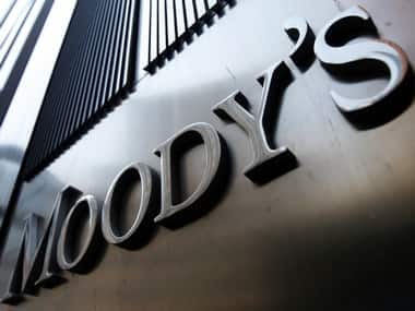 Moody's sign on 7 World Trade Center tower in New York