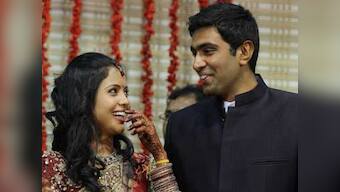 Pic: Chennai spinner Ashwin with bride Preeti