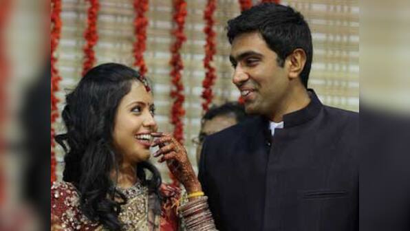 Pic: Chennai spinner Ashwin with bride Preeti
