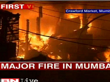 Major fire near Mumbai's Crawford market Major fire near Mumbai's Crawford market