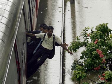 Local train derails in Mumbai Local train derails in Mumbai