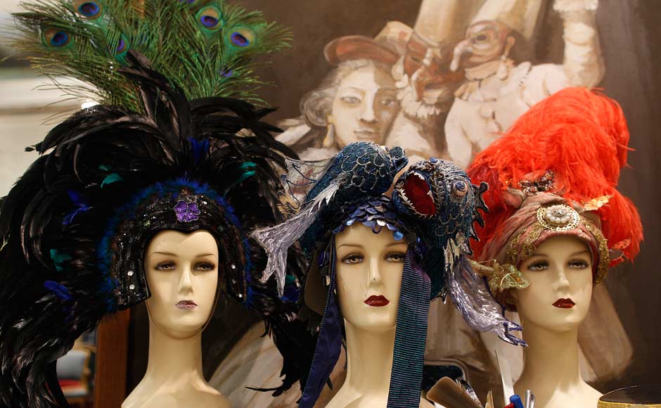 Hats are displayed at the atelier of costume designer Stefano Nicolao in downtown Venice. Reuters Hats are displayed at the atelier of costume designer Stefano Nicolao in downtown Venice. Reuters