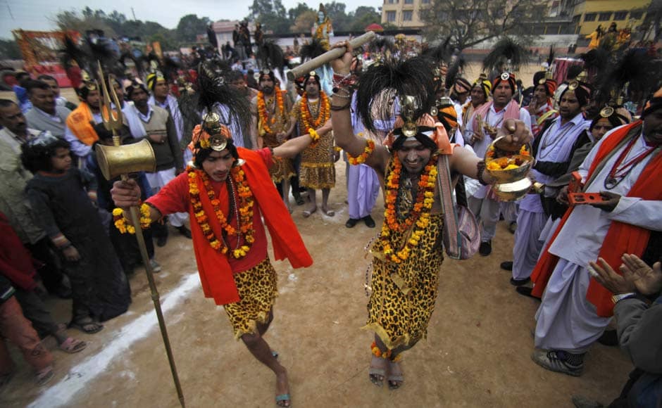 Devotees participate in a procession ahead of Shivratri festival, in Jammu. AP Devotees participate in a procession ahead of Shivratri festival, in Jammu. AP