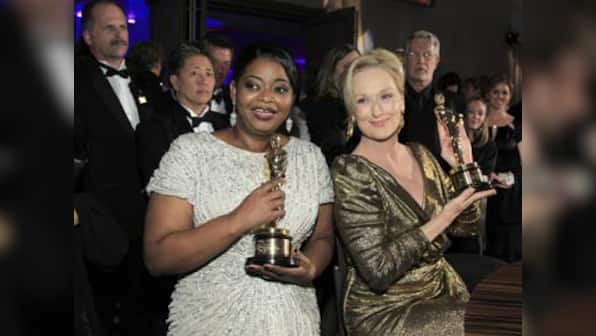 Giddy stars party the night away after Oscars 