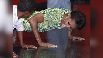 Michelle Obama is no pushover, wins push-up challenge over DeGeneres 