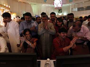 'First smirk from sensex: it's up 150 points' 'First smirk from sensex: it's up 150 points'