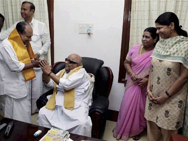 Antony meets Karuna; DMK to back Congress Prez nominee? Antony meets Karuna; DMK to back Congress Prez nominee?