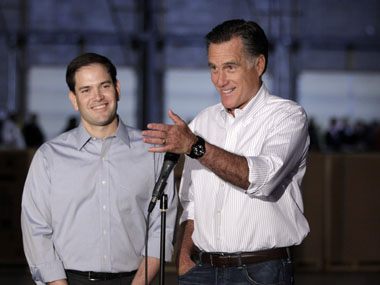 Romney shifting toward centre on big primary day  Romney shifting toward centre on big primary day