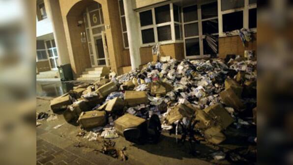 Fire bombs thrown at tax office in central Italy 