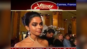 Mallika Sherawat sizzles in Cannes in nude coloured gown