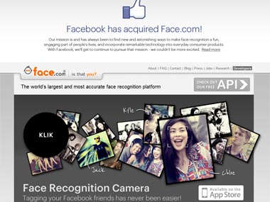 Faced Web Facebook buys facial-recognition site, Face.com – Firstpost