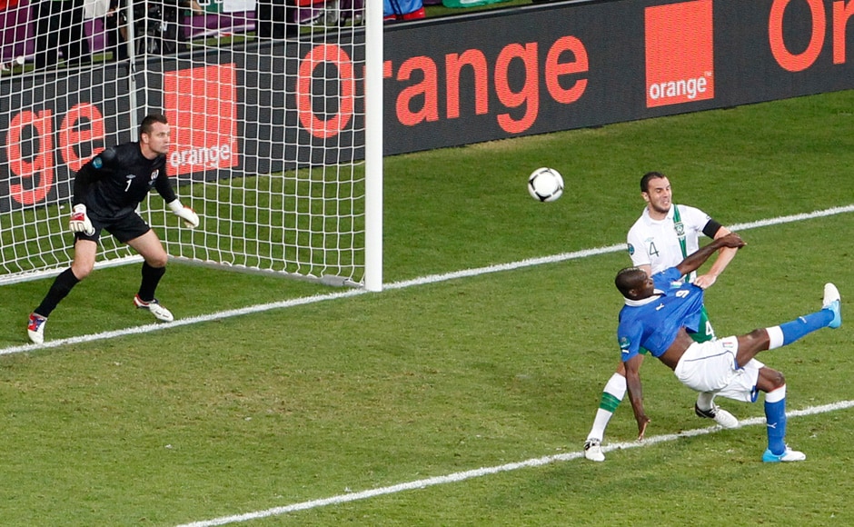 But the goal finally came. And it came in style. Balotelli brilliantly volleyed this goal against the Republic of Ireland to silence his critics. Reuters But the goal finally came. And it came in style. Balotelli brilliantly volleyed this goal against the Republic of Ireland to silence his critics. Reuters
