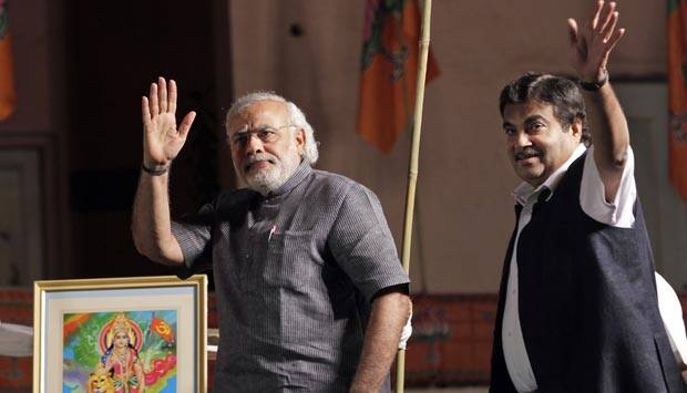 File image of Narendra Modi and Nitin Gadkari. AP
