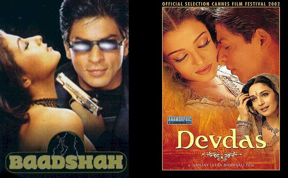 SRK played a private detective in Baadshah. In 2002 he acted in Sanjay Leela Bhansali's Devdas, which was a huge commercial success and was also recently included in Time magazine's top 10 movies of the millennium worldwide. Wikipedia SRK played a private detective in Baadshah. In 2002 he acted in Sanjay Leela Bhansali's Devdas, which was a huge commercial success and was also recently included in Time magazine's top 10 movies of the millennium worldwide. Wikipedia