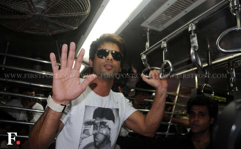 Shahid Kapoor travelling by a Mumbai local train. Raju Shelar/Firstpost Shahid Kapoor travelling by a Mumbai local train. Raju Shelar/Firstpost