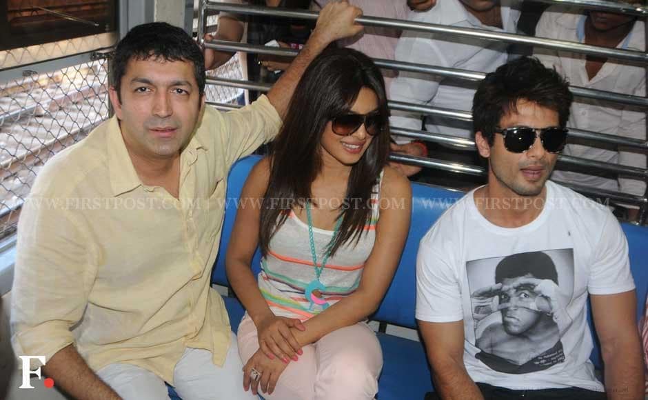 Kunal Kohli, Priyanka Chopra and Shahid Kapoor taking a local train ride. Raju Shelar/Firstpost Kunal Kohli, Priyanka Chopra and Shahid Kapoor taking a local train ride. Raju Shelar/Firstpost