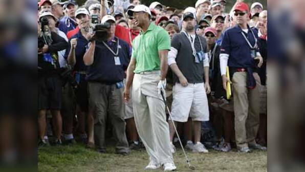 US Open: Furyk, McDowell share the lead as Tiger tumbles 
