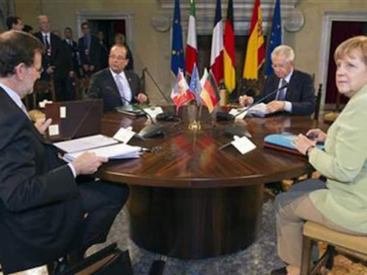 Europe's big four agree on growth boost, split on common bonds Europe's big four agree on growth boost, split on common bonds