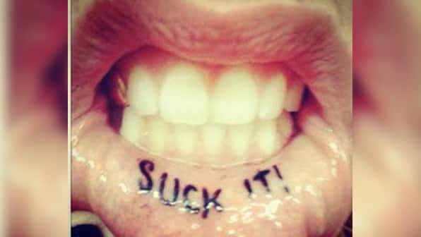 Kesha gets tattoo on the inside of her lip