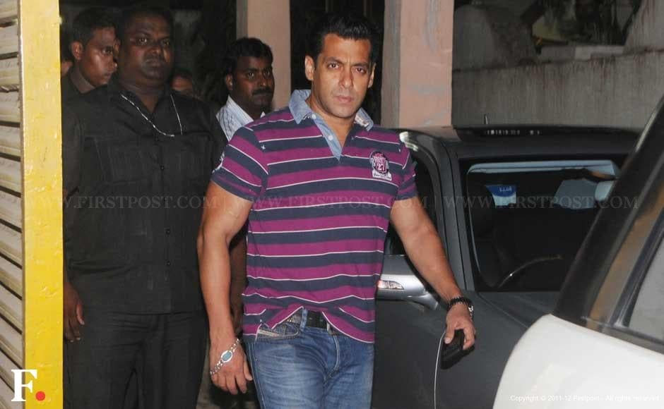 Salman Khan at the screening theatre, Ketnav, in Bandra. Raju Shelar/Firstpost Salman Khan at the screening theatre, Ketnav, in Bandra. Raju Shelar/Firstpost
