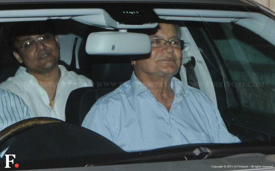 Salim Khan, Salman's father, at the screening of The Avengers. Raju Shelar/Firstpost Salim Khan, Salman's father, at the screening of The Avengers. Raju Shelar/Firstpost