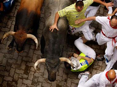 Spain Bull run 2012 sees two injured but no one gored Spain Bull run 2012 sees two injured but no one gored