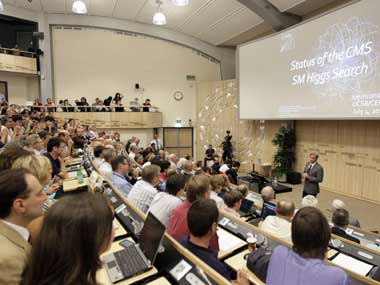 Eureka moment as physicists celebrate discovery of Higgs Boson Eureka moment as physicists celebrate discovery of Higgs Boson