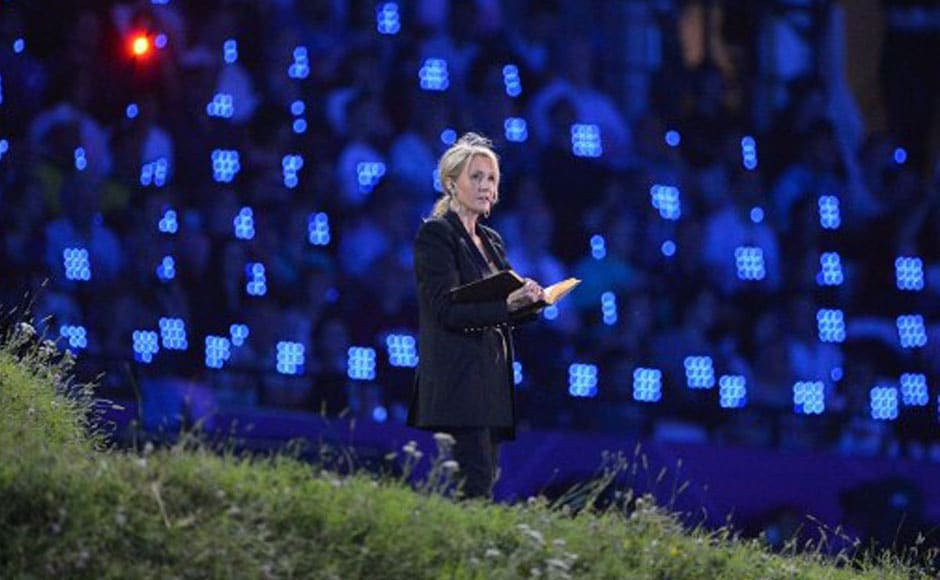 Harry Potter author J.K. Rowling takes part in the opening ceremony. AFP Harry Potter author J.K. Rowling takes part in the opening ceremony. AFP