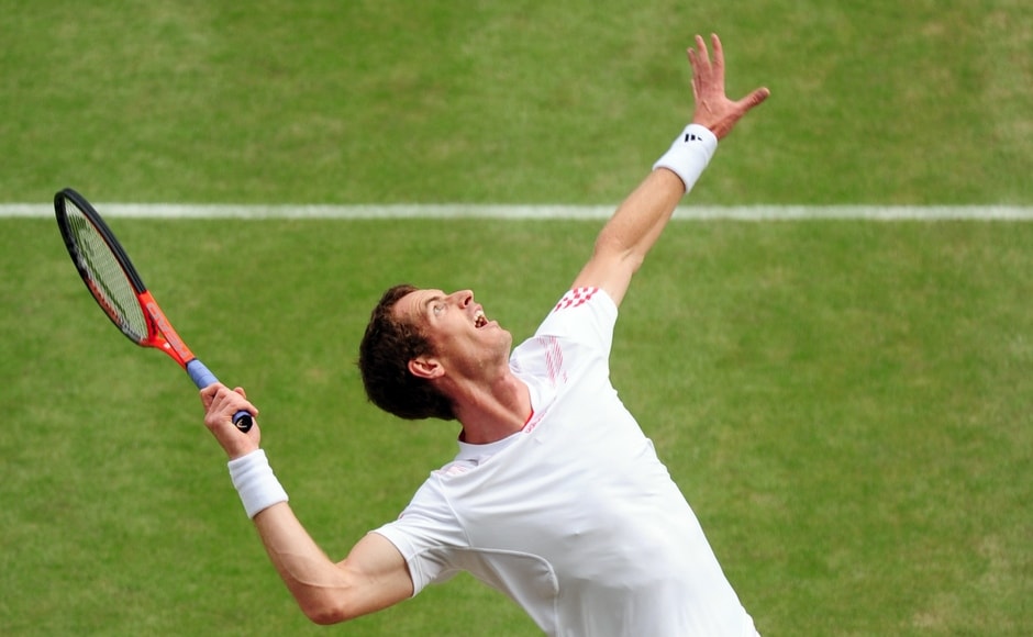Murray reacts after defeating Jo-Wilfried Tsonga of France at their men's semi-final tennis match at the Wimbledon tennis championships in London July 6, 2012. Reuters Murray reacts after defeating Jo-Wilfried Tsonga of France at their men's semi-final tennis match at the Wimbledon tennis championships in London July 6, 2012. Reuters