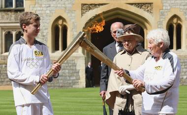 Images: Olympic torch visits Windsor Castle