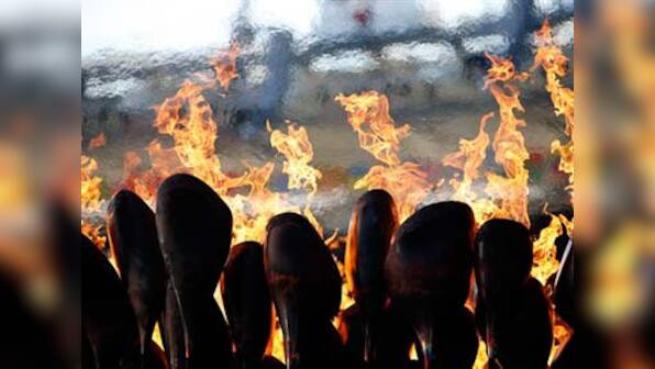 Olympic cauldron moved to ready stadium for athletic events